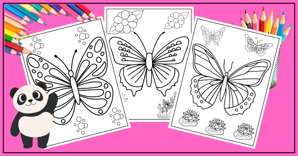 Free pdf printable butterfly coloring page