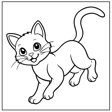 Cat Coloring Pages 10